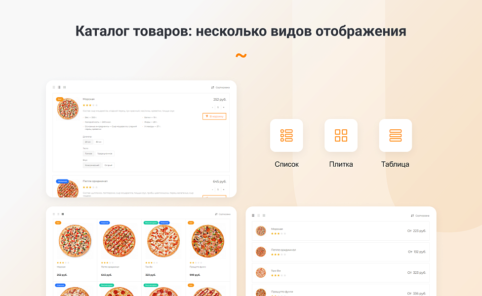 INTEC.Food - магазин доставки еды, суши, пиццы с корзиной и оплатой. Сайт для ресторанов и кафе