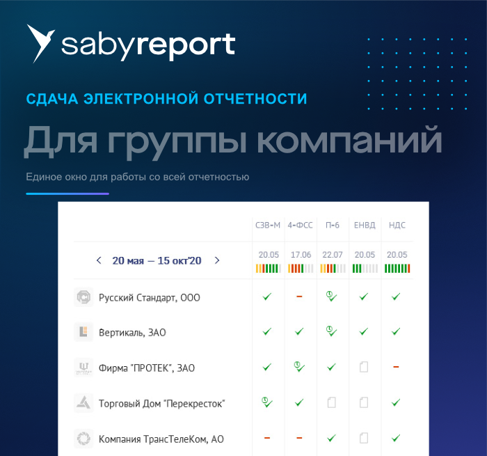 Корпоративный. Saby Report (Отчетность)