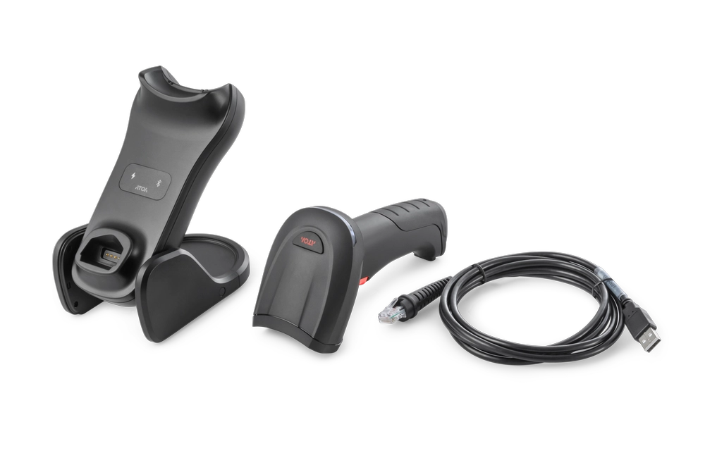 Сканер штрихкода АТОЛ SB5100 BT (2D, черный, USB, Bluetooth 5.0, IP42, c подставкой)