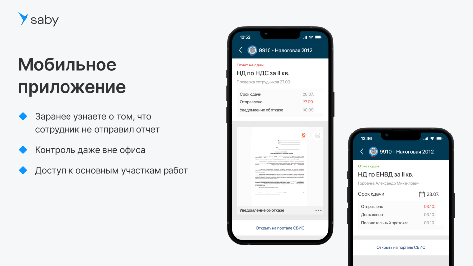 Корпоративный. Saby Report (Отчетность)