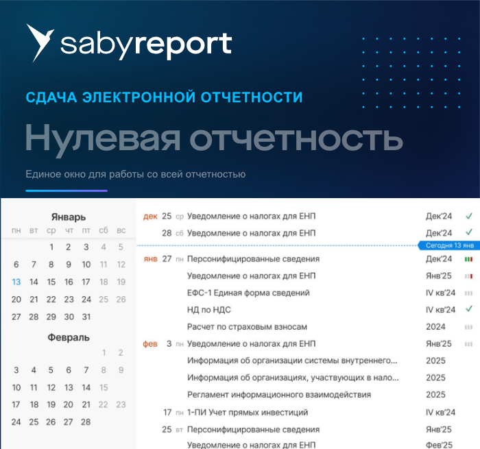 Нулевка. Saby Report (Отчетность)