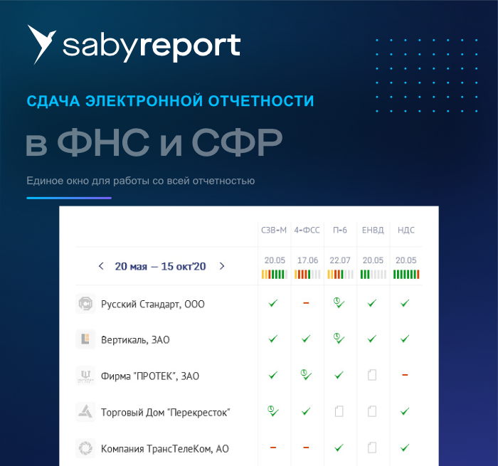Легкий. Saby Report (Отчетность)